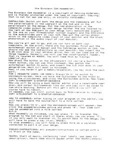 HenningAndersen_The_Einstein_C64_Assembler